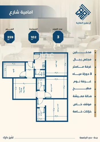 شقة للبيع في شارع عبدالرحمن الزواوي, حي الروابي, مدينة جدة, منطقة مكة المكرمة صورة 2
