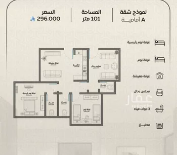 شقة للبيع في شارع عمر بن الحاجب, حي الريان, مدينة جدة, منطقة مكة المكرمة صورة 3