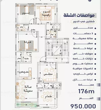 شقة للبيع في شارع حصين بن محصن, حي النعيم, مدينة جدة, منطقة مكة المكرمة صورة 5