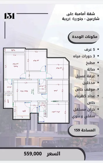 شقة للبيع في شارع الامير عبدالمجيد, حي الصواري, مدينة جدة, منطقة مكة المكرمة صورة 3