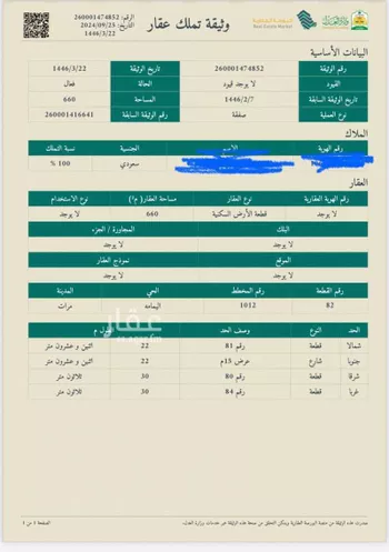 أرض للبيع في شارع الزبير بن العوام, حي اليمامة, مدينة مرات, منطقة الرياض صورة 2