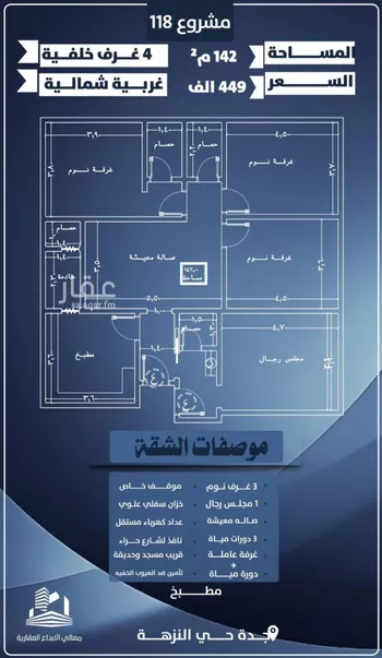 شقة للبيع في شارع احمد الرقيمي, حي النزهة, مدينة جدة, منطقة مكة المكرمة صورة 3