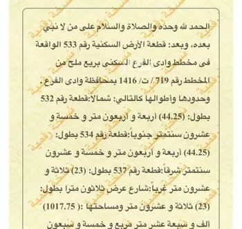 أرض للبيع في حي مخطط وادي  الفرع, مدينة وادي  الفرع, منطقة المدينة المنورة