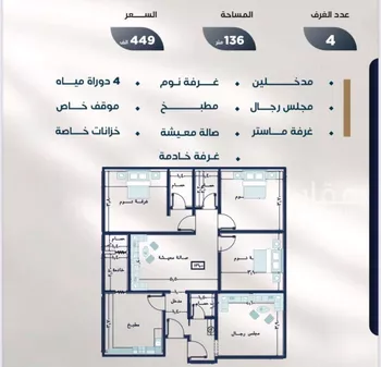 شقة للبيع في شارع عوف بن نجوي, حي النزهة, مدينة جدة, منطقة مكة المكرمة صورة 2