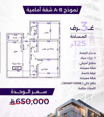 شقة للبيع في شارع اسعد الجزرمي, حي الزهراء, مدينة جدة, منطقة مكة المكرمة صورة 2