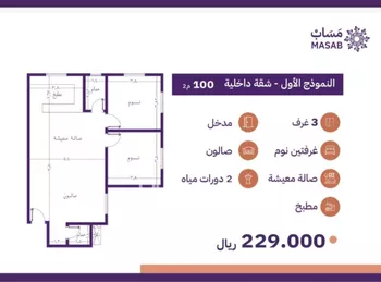 شقة للبيع في شارع ابن رواحة, حي الريان, مدينة جدة, منطقة مكة المكرمة صورة 3
