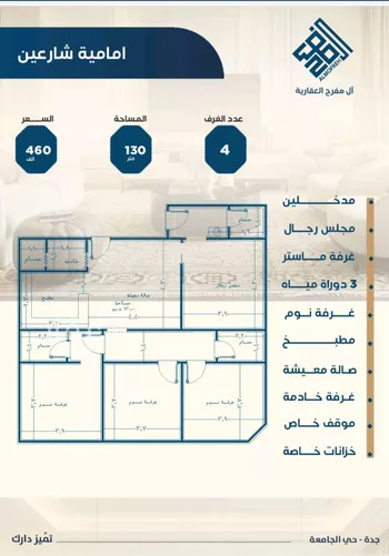 شقة للبيع في شارع ابن الشرف, حي الجامعة, مدينة جدة, منطقة مكة المكرمة صورة 3