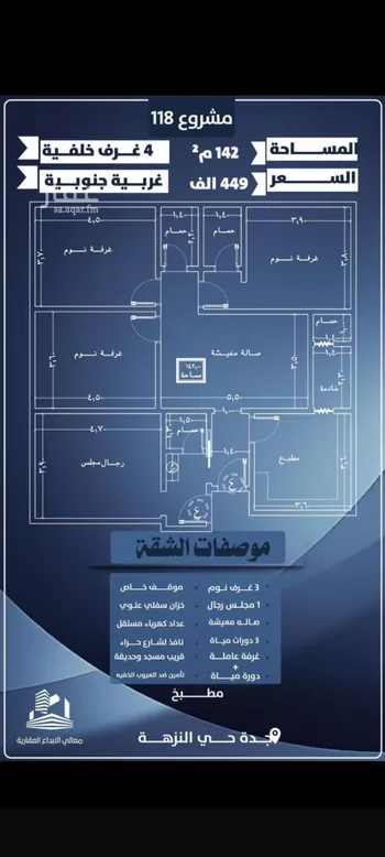 شقة للبيع في شارع يزيد الجدعاء, حي النزهة, مدينة جدة, منطقة مكة المكرمة صورة 5