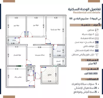 شقة للبيع في شارع الحسين بن رواحة, حي الربوة, مدينة جدة, منطقة مكة المكرمة صورة 4