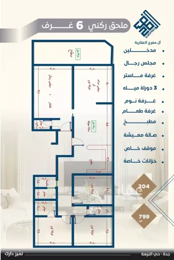 شقة للبيع في شارع ظيبان بن عماره, حي النزهة, مدينة جدة, منطقة مكة المكرمة صورة 2