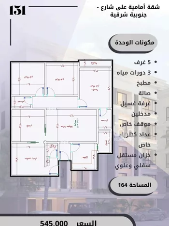شقة للبيع في شارع الامير عبدالمجيد, حي الصواري, مدينة جدة, منطقة مكة المكرمة صورة 3