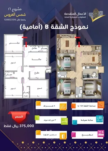شقة للبيع في شارع مسيكة المكية, حي مريخ, مدينة جدة, منطقة مكة المكرمة صورة 2