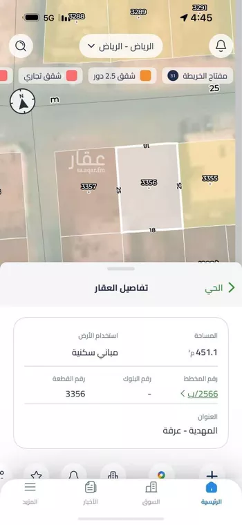 أرض للبيع في شارع عثمان بن سليمان, حي المهدية, مدينة الرياض, منطقة الرياض صورة 2