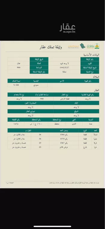 أرض للبيع في حي الندى, مدينة جدة, منطقة مكة المكرمة