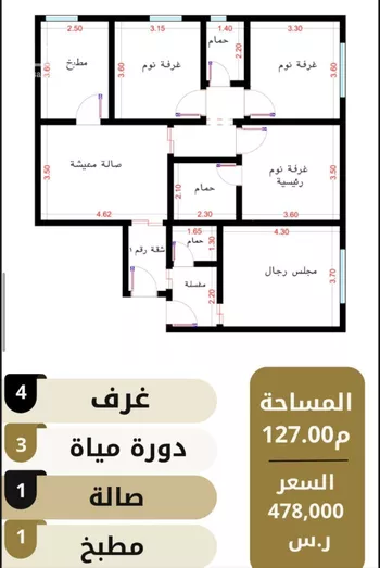 شقة للبيع في شارع سويد بن زيد, حي الربوة, مدينة جدة, منطقة مكة المكرمة صورة 4