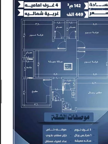 شقة للبيع في شارع احمد الرقيمي, حي النزهة, مدينة جدة, منطقة مكة المكرمة صورة 3
