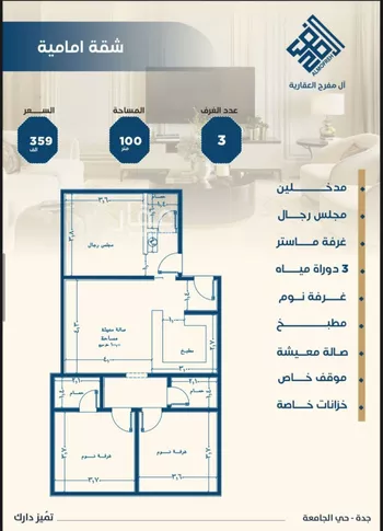 شقة للبيع في شارع ابن الشرف, حي الجامعة, مدينة جدة, منطقة مكة المكرمة صورة 3