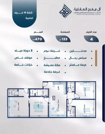 شقة للبيع في شارع طريق الملك فهد فرعي, حي الربوة, مدينة جدة, منطقة مكة المكرمة
