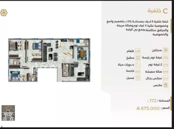 شقة للبيع في شارع ابو سفيان مدلوك, حي النعيم, مدينة جدة, منطقة مكة المكرمة