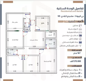 شقة للبيع في شارع الحسين بن رواحة, حي الربوة, مدينة جدة, منطقة مكة المكرمة صورة 2