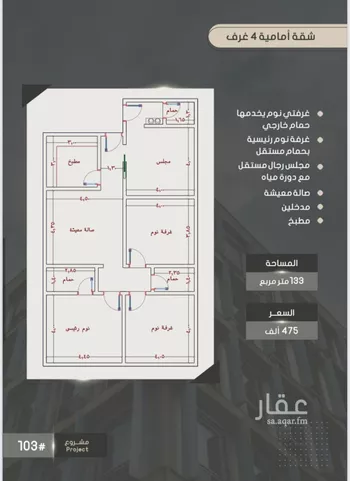 شقة للبيع في شارع إبراهيم بن فتوح العقيلي, حي الصواري, مدينة جدة, منطقة مكة المكرمة صورة 2