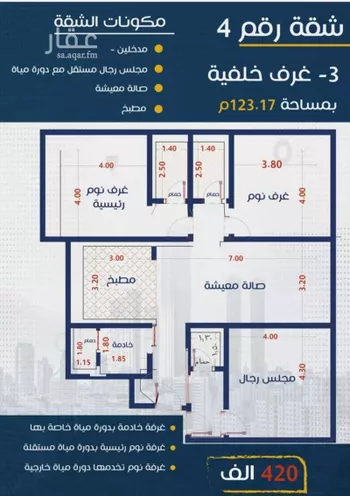 شقة للبيع في شارع عبدالملك المقدسي, حي الربوة, مدينة جدة, منطقة مكة المكرمة صورة 5