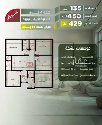 شقة للبيع في شارع أبو الحسن التميمى, حي الصفاء, مدينة جدة, منطقة مكة المكرمة