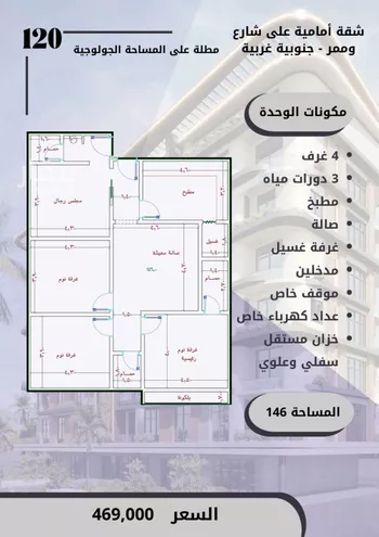 شقة للبيع في شارع الواحة, حي الواحة, مدينة جدة, منطقة مكة المكرمة صورة 5