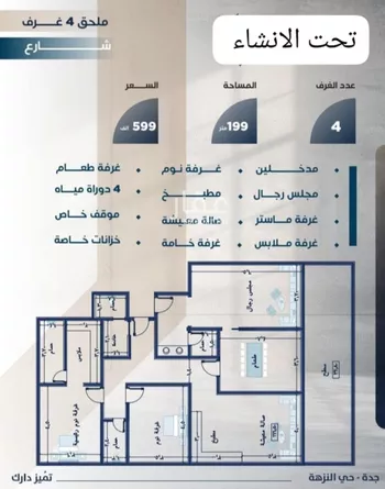 شقة للبيع في شارع محمد بن اسعد العظم, حي النزهة, مدينة جدة, منطقة مكة المكرمة صورة 4