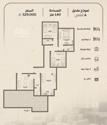 شقة للبيع في شارع عمر بن الحاجب, حي الريان, مدينة جدة, منطقة مكة المكرمة صورة 4
