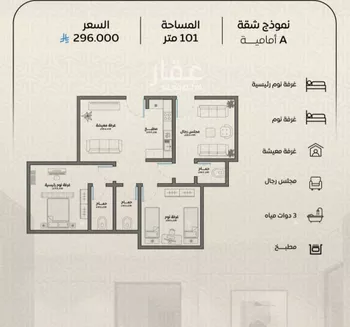 شقة للبيع في شارع عمر بن الحاجب, حي الريان, مدينة جدة, منطقة مكة المكرمة صورة 2