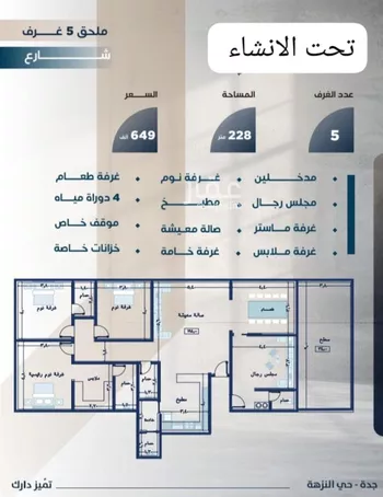 شقة للبيع في شارع الفتح بن خاقان, حي النزهة, مدينة جدة, منطقة مكة المكرمة صورة 5