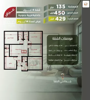 شقة للبيع في شارع أبو الحسن التميمى, حي الصفاء, مدينة جدة, منطقة مكة المكرمة صورة 2
