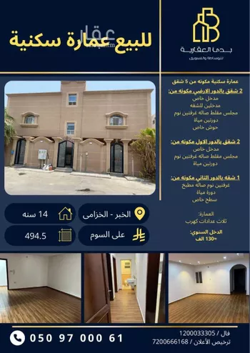 عمارة للبيع في شارع عثمان ابن سيار, حي الخزامى, مدينة الخبر, المنطقة الشرقية صورة 2