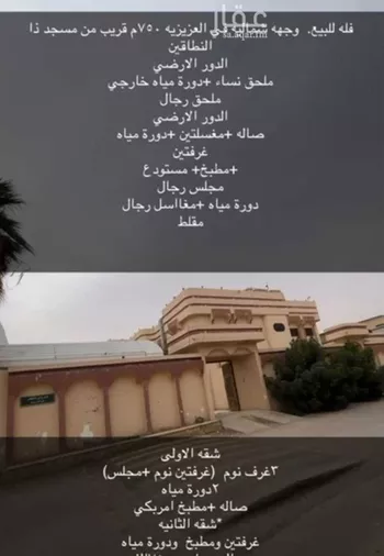 فيلا للبيع في شارع ابن الناظر, حي العزيزية, مدينة الرياض, منطقة الرياض