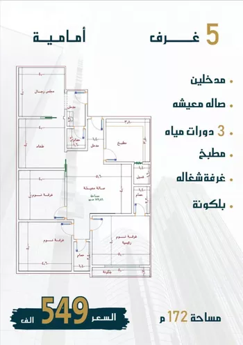 شقة للبيع في شارع الامير عبدالمجيد, حي الصواري, مدينة جدة, منطقة مكة المكرمة صورة 2