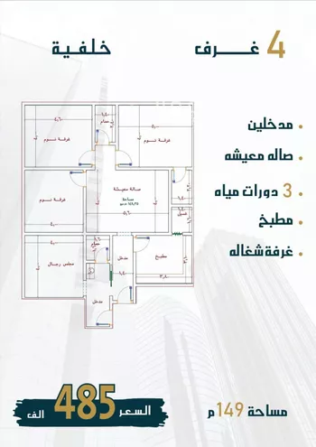 شقة للبيع في شارع الامير عبدالمجيد, حي الصواري, مدينة جدة, منطقة مكة المكرمة صورة 3