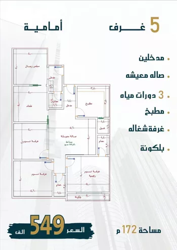 شقة للبيع في شارع الامير عبدالمجيد, حي الصواري, مدينة جدة, منطقة مكة المكرمة صورة 2