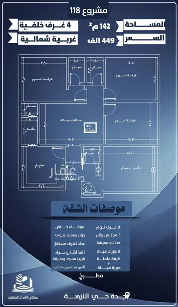 شقة للبيع في شارع احمد الرقيمي, حي النزهة, مدينة جدة, منطقة مكة المكرمة صورة 4