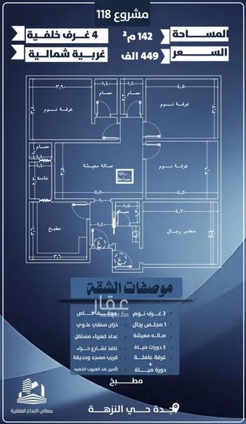 شقة للبيع في شارع احمد الرقيمي, حي النزهة, مدينة جدة, منطقة مكة المكرمة صورة 2