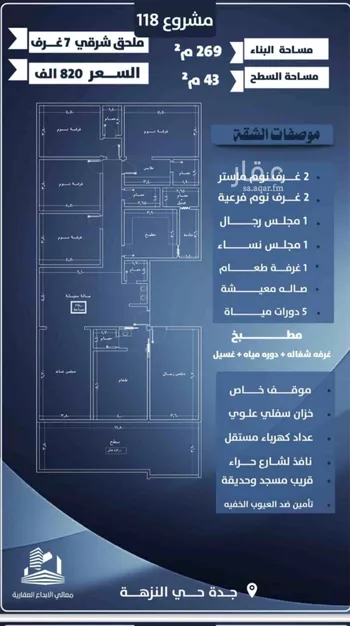 شقة للبيع في شارع احمد الرقيمي, حي النزهة, مدينة جدة, منطقة مكة المكرمة صورة 4