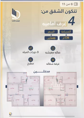 شقة للبيع في شارع السامر, حي الواحة, مدينة جدة, منطقة مكة المكرمة صورة 3