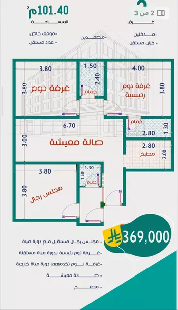 شقة للبيع في شارع عاصم ابن قيس, حي الربوة, مدينة جدة, منطقة مكة المكرمة صورة 4