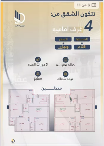 شقة للبيع في شارع السامر, حي الواحة, مدينة جدة, منطقة مكة المكرمة صورة 3