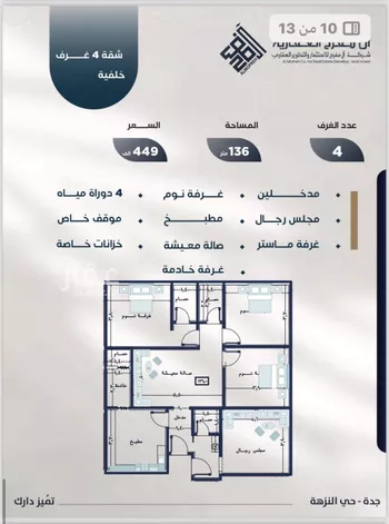 شقة للبيع في شارع عوف بن نجوي, حي النزهة, مدينة جدة, منطقة مكة المكرمة صورة 3