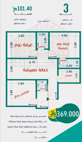 شقة للبيع في شارع عاصم ابن قيس, حي الربوة, مدينة جدة, منطقة مكة المكرمة صورة 3