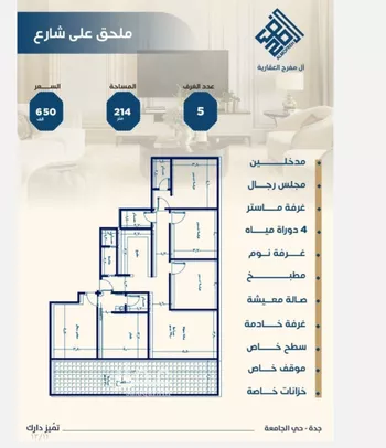 شقة للبيع في شارع ابن الشرف, حي الجامعة, مدينة جدة, منطقة مكة المكرمة صورة 2