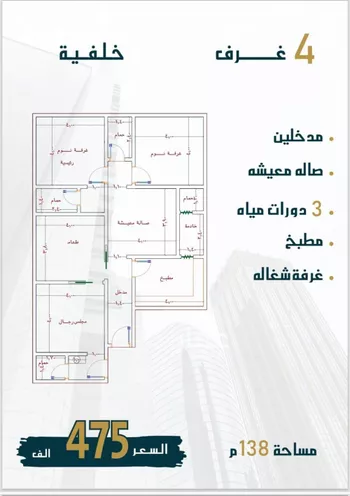 شقة للبيع في شارع الامير عبدالمجيد, حي الصواري, مدينة جدة, منطقة مكة المكرمة