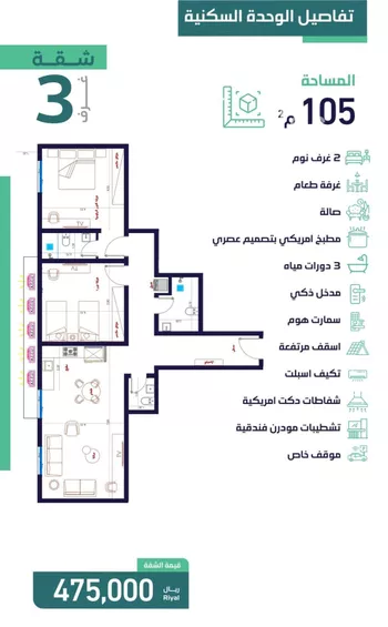 شقة للبيع في شارع ابن الحائك الهمداني, حي السلامة, مدينة جدة, منطقة مكة المكرمة