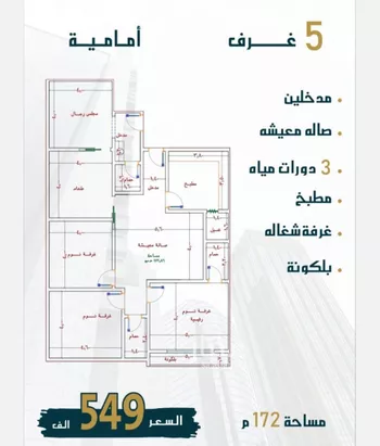 شقة للبيع في شارع الامير عبدالمجيد, حي الصواري, مدينة جدة, منطقة مكة المكرمة صورة 4